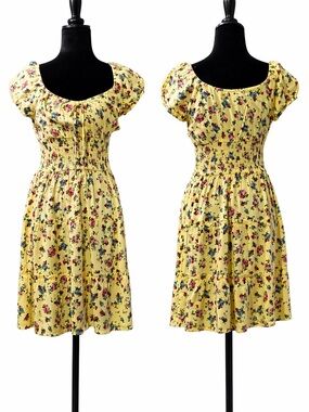 by & by Yellow Floral Midi Dress